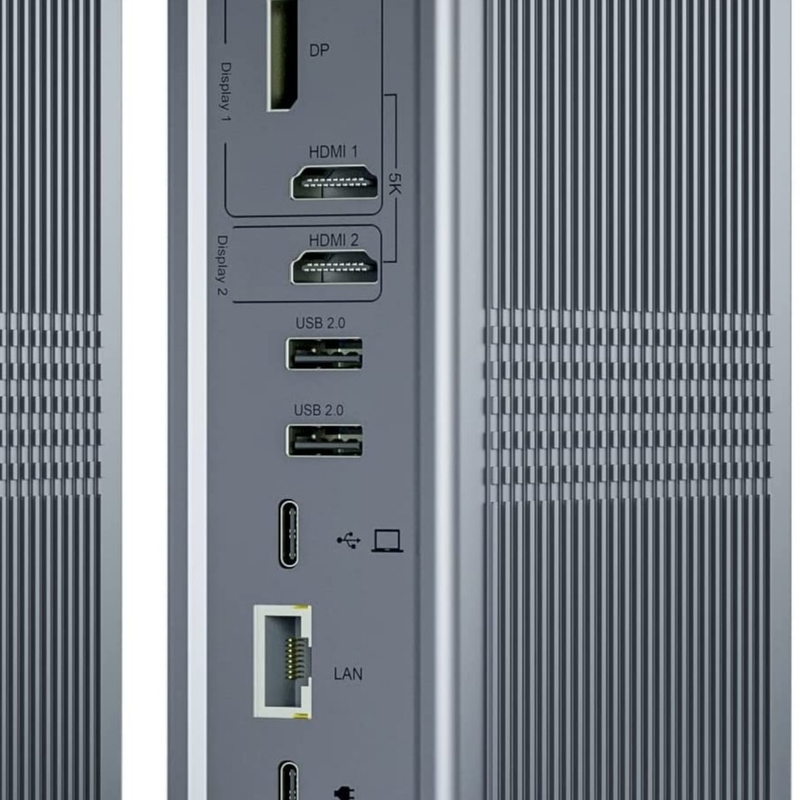 16 पोर्ट डिस्प्लेलिंक यूएसबी सी हब डुअल 4k 60hz 10Gbps यूएसबी डेस्कटॉप डॉकिंग स्टेशन