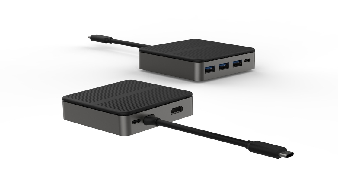 स्क्वायर 6 इन 1 डुअल एचडी 4K टाइप सी डॉक आरजे45 पीडी 100W एसडी टीएफ 3xयूएसबी 3.0 डॉकिंग एचडीएमआई हब यूएसबी सी ए के साथ