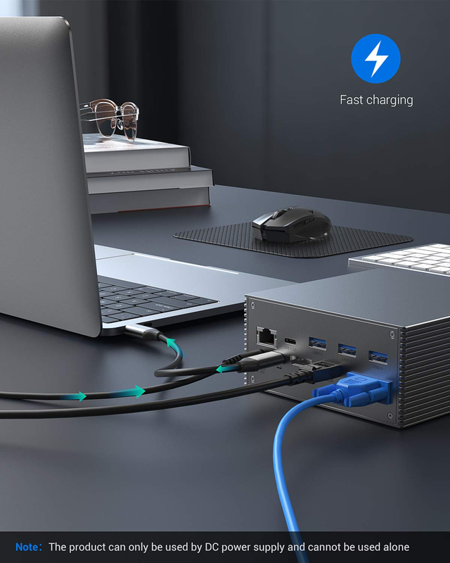 थंडरबोल्ट 4k मॉनिटर थंडरबोल्ट यूएसबी-सी डुअल एचडी 4K डॉकिंग स्टेशन 16-इन -1 हब एडाप्टर एमएसटी मैकबुक और डेस्कटॉप