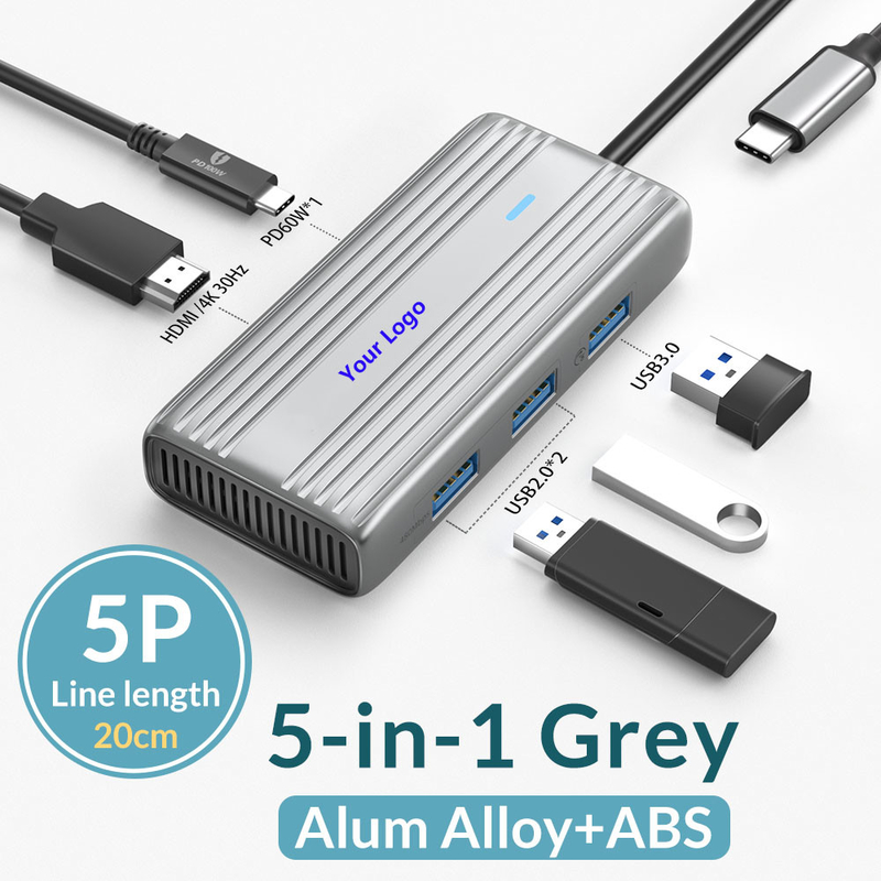 USB 3.1 10 इन 1 टाइप-सी मल्टीपोर्ट डॉकिंग स्टेशन हब गीगाबिट ईथरनेट और 4K HD HDMI के साथ