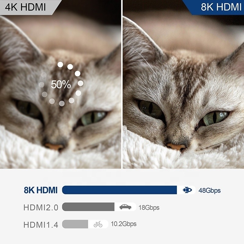 8K एचडीएमआई स्विच 3 इन 1 आउट सपोर्ट 3 एचडीएमआई इनपुट 8K 60Hz 4K 120Hz उन्नत प्रौद्योगिकी