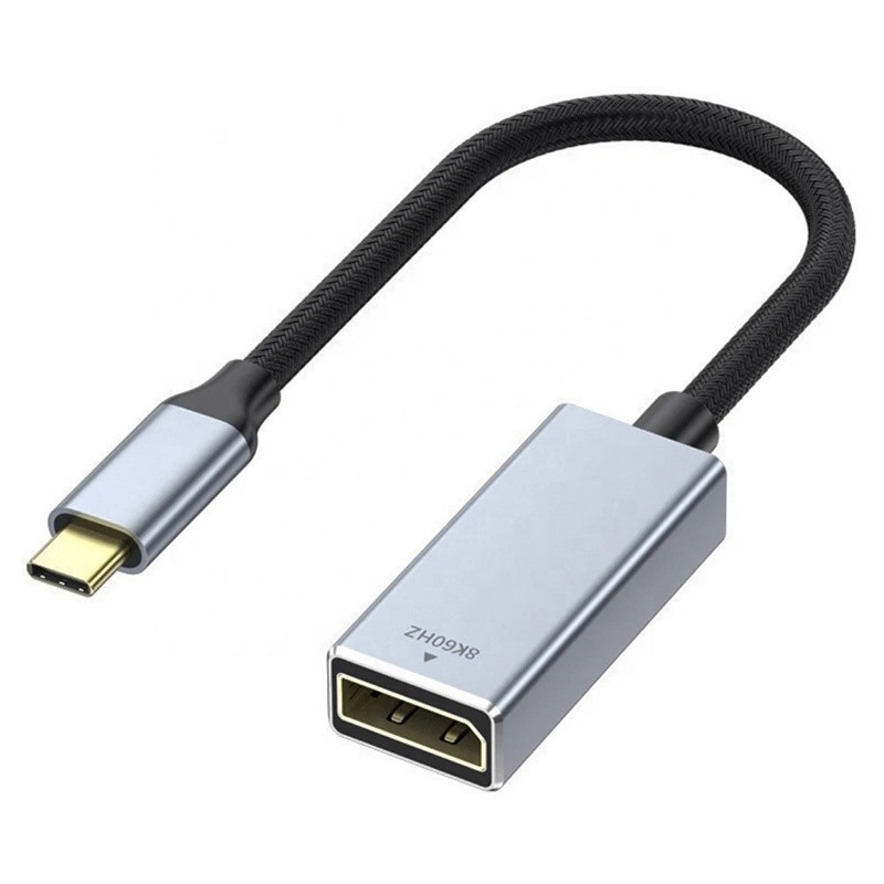 पीवीसी जैकेट पुरुष-महिला यूएसबी सी प्रकार सी 8K 60Hz वीडियो ऑडियो के लिए डिस्प्लेपोर्ट डिस्प्ले एडाप्टर केबल के लिए