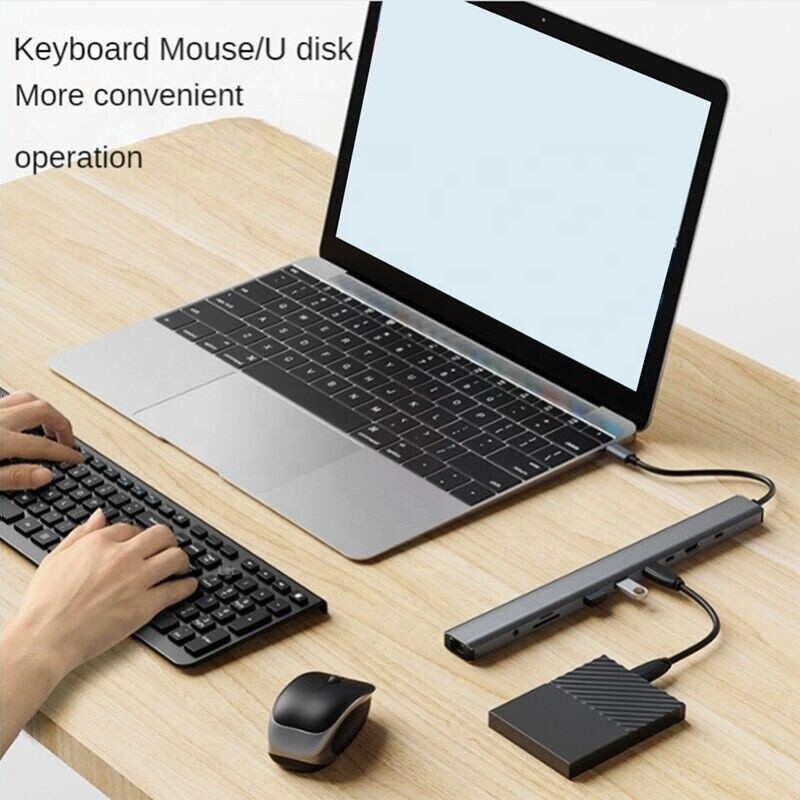 उच्च गति डेटा हस्तांतरण और चार्जिंग के लिए USB 3.1 इंटरफ़ेस प्रकार 10 इन 1 प्रकार C हब