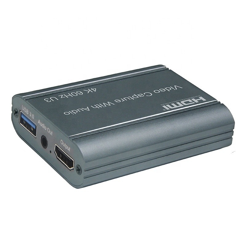 पेशेवर 4K 60Hz HDMI USB3.0 वीडियो कैप्चर कार्ड के साथ ऑडियो आउटपुट और USB 3 के साथ।0
