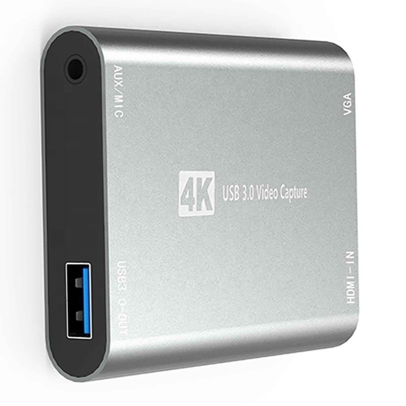 USB 3.0 HDMI वीडियो कैप्चर डीवीआर कार्ड बॉक्स माइक्रोफोन के साथ वीजीए लूप आउट के साथ कंप्यूटर कैमरा Xbox के लिए