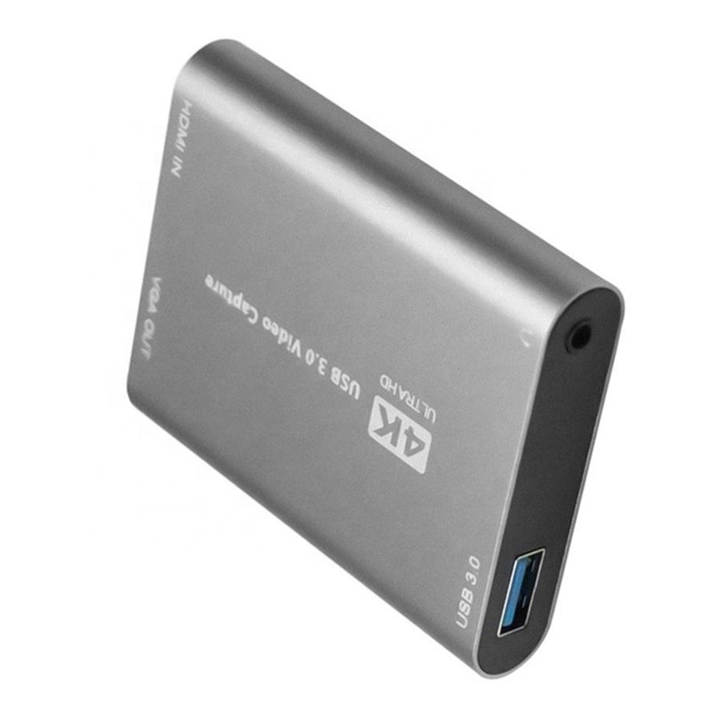 USB 3.0 HDMI वीडियो कैप्चर डीवीआर कार्ड बॉक्स माइक्रोफोन के साथ वीजीए लूप आउट के साथ कंप्यूटर कैमरा Xbox के लिए