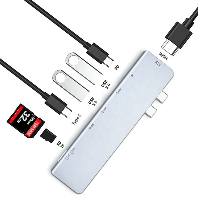 यूएसबी सी टाइप सी 4K 30Hz एचडीएमआई यूएसबी 3.0 टीएफ एसडी एडाप्टर हब डॉकिंग स्टेशन मैकबुक प्रो के लिए