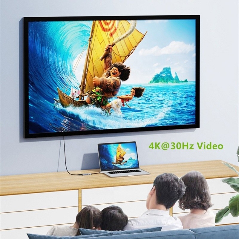 4K एचडीएमआई संगत टाइप-सी से यूएसबी सी हब एडाप्टर 2 यूएसबी3.0 और पीडी चार्जिंग पोर्ट के साथ