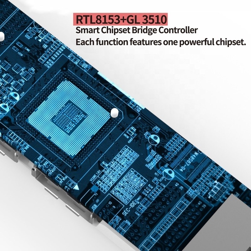 USB 3.1 प्रकार C से 9 पोर्ट USB3.0 हब के साथ गीगाबिट ईथरनेट RJ45 लैन पोर्ट एडाप्टर ग्रे
