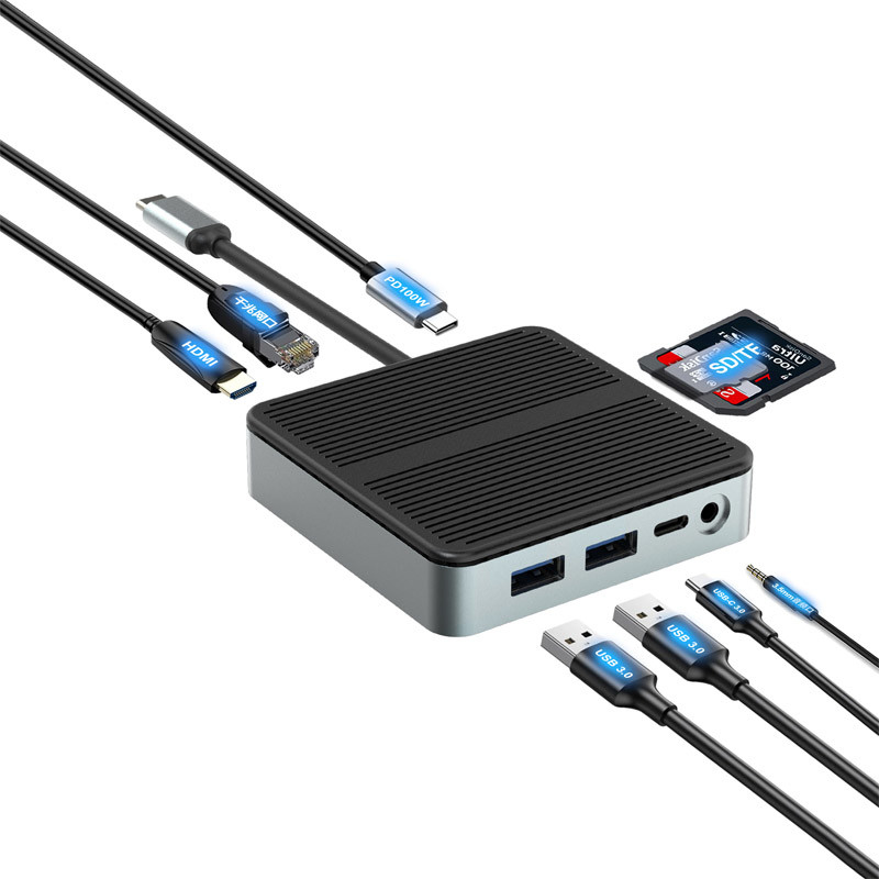 9 इन 1 फास्ट स्पीड डाटा ट्रांसफर USB 3.0 पोर्ट हब टाइप सी पोर्ट टू एचडीएमआई एडाप्टर