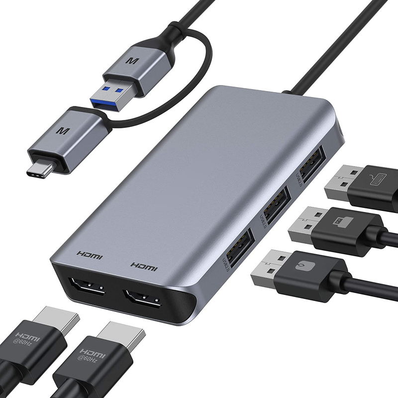उच्च गति डेटा हस्तांतरण और चार्जिंग के लिए USB 3.1 इंटरफ़ेस प्रकार 10 इन 1 प्रकार C हब