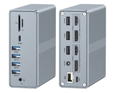 पावर डिलीवरी 120W तक USB-C हब डॉकिंग स्टेशन के साथप्रदर्शन के साथ माइक्रोएसडी3.0 कार्ड रीडर