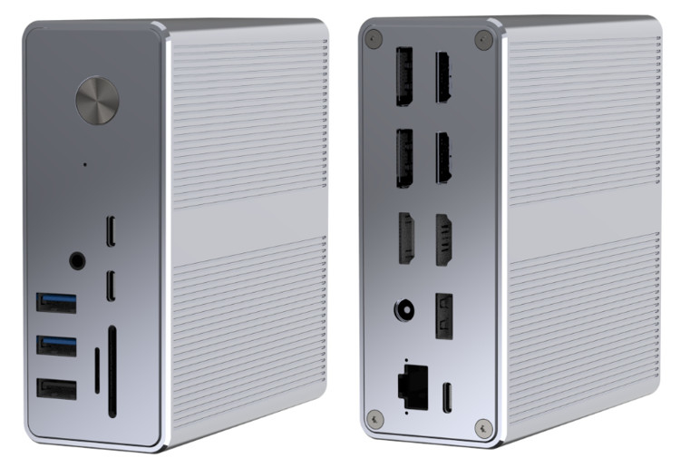 पावर डिलीवरी 120W तक USB-C हब डॉकिंग स्टेशन के साथप्रदर्शन के साथ माइक्रोएसडी3.0 कार्ड रीडर