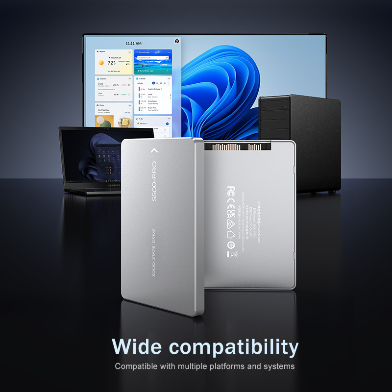 4TB तक का एसएसडी शॉक प्रतिरोध 350G 0.5ms पर 0°C से 55°C तक शॉक प्रतिरोधी