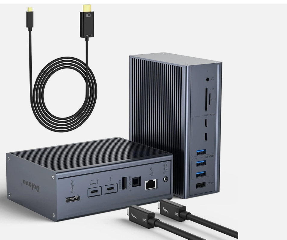 40Gbps स्पीड DP1.4 आउटपुट और 65W PD चार्जिंग के साथ 16-इन-1 थंडरबोल्ट 3 डॉकिंग स्टेशन