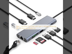 USB 3.0 पोर्ट और RU6A-H2 के साथ टाइप C यूएसबी मल्टी पोर्ट हब यूएसबी टाइप-सी एडाप्टर
